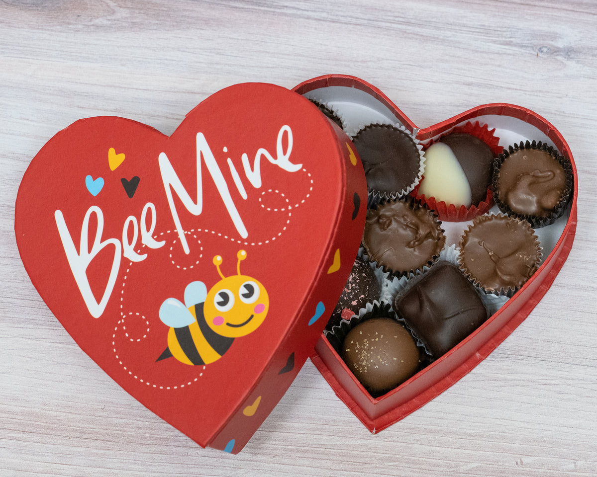 Bumble Bee heart box, 4 ounces – Hercules Candy and Chocolate Shop