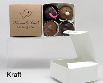 kraft square personalized favor box with chocolates