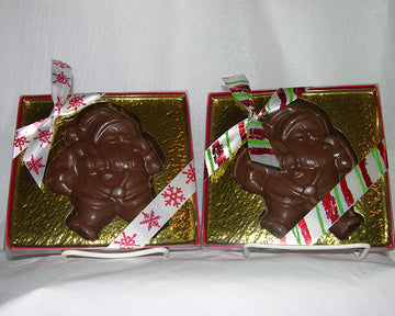 chocolate santa in a gift box