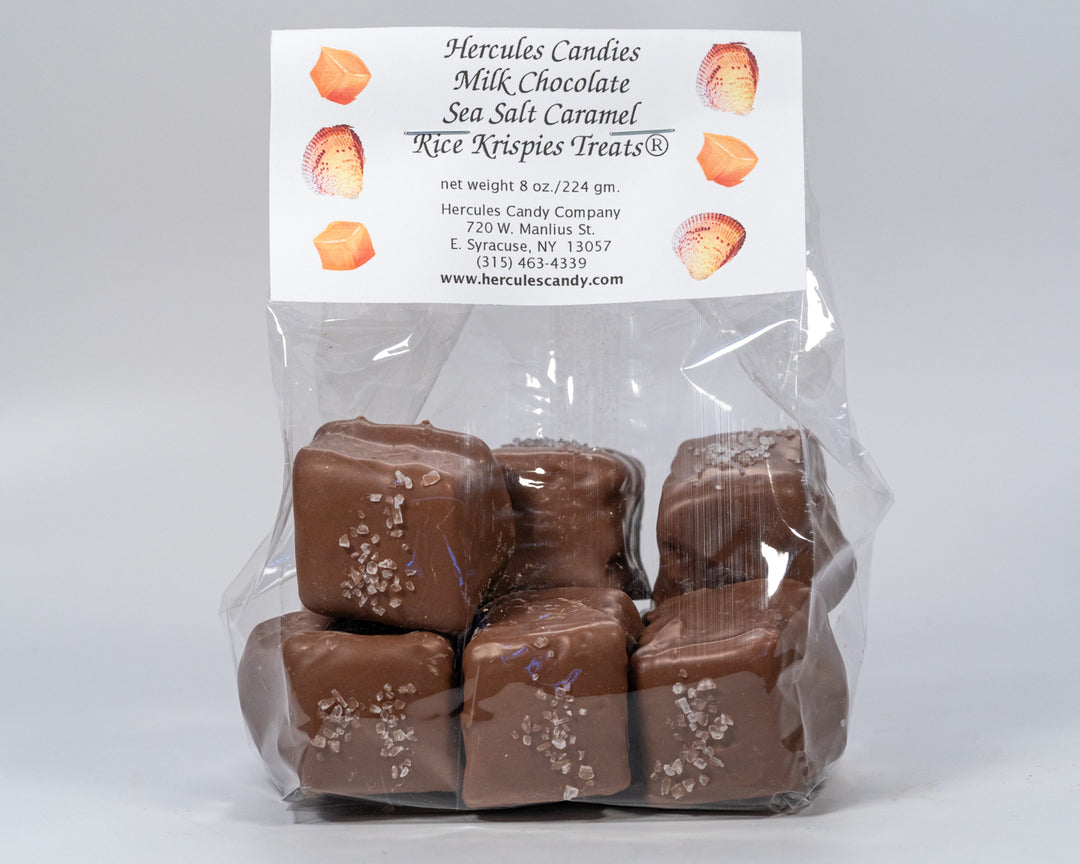 Dark Chocolate Caramel Sea Salt Squares Candy, 2-Pound