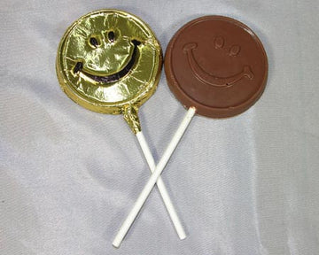 milk chocolate smile face lollipop