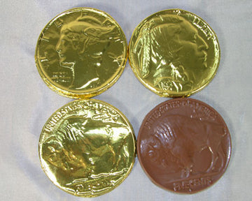 gold foiled  milk chocolate coins