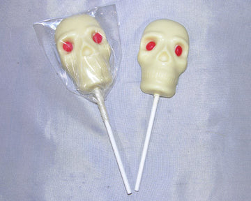 white chocolate skull lollipop
