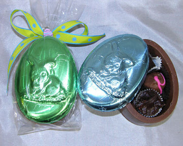 Chocolate egg shaped box with assorted chocolates
