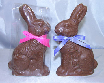 Solid Rabbit on a flower milk chocolate