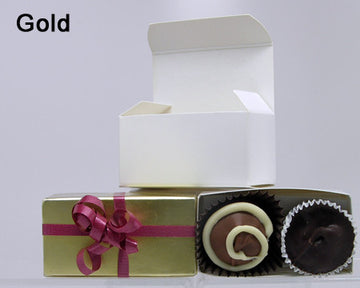 gold small plain favor box chocolate filled 