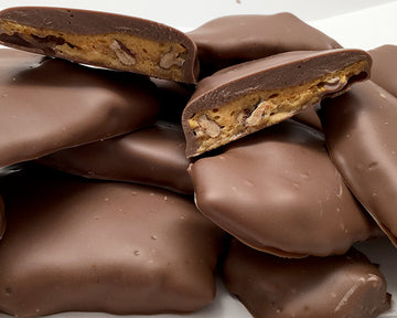 Chocolate covered pecan brittle