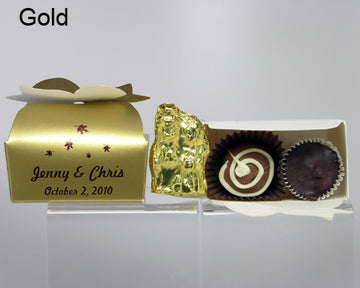gold bow top favor box personalized