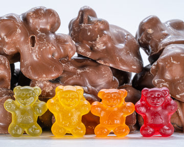 milk chocolate gummy bear clusters