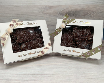 box of Sea salt almond bark