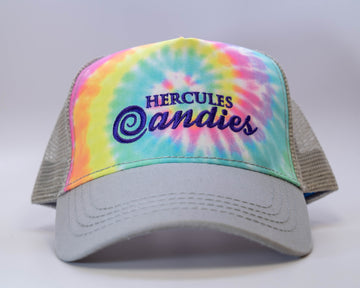 tie dyed trucker hat